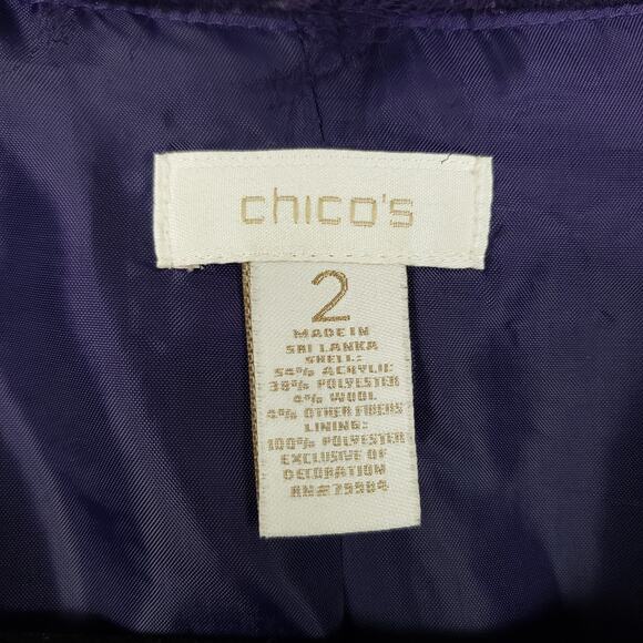 Chicos Size L Boucle Tweed Blazer Jacket Preppy Old Money Tea Office Career - Picture 5 of 10